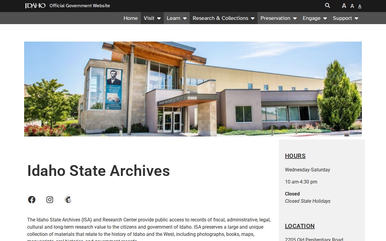 Idaho State Archives access page for older Boundary County arrest and court records